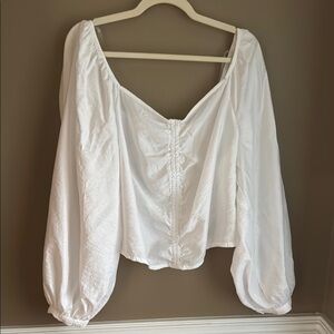 Shirt: New Day White Puff Sleeve Blouse white.